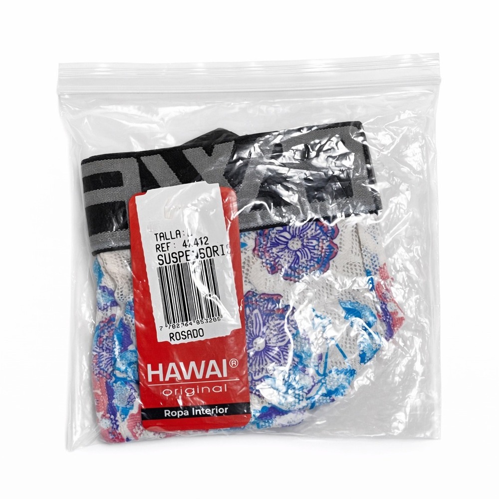 Hawai Medium (30-32) Floral Lace Jockstrap White Blue Pink Logo Waistband New - Picture 9 of 10